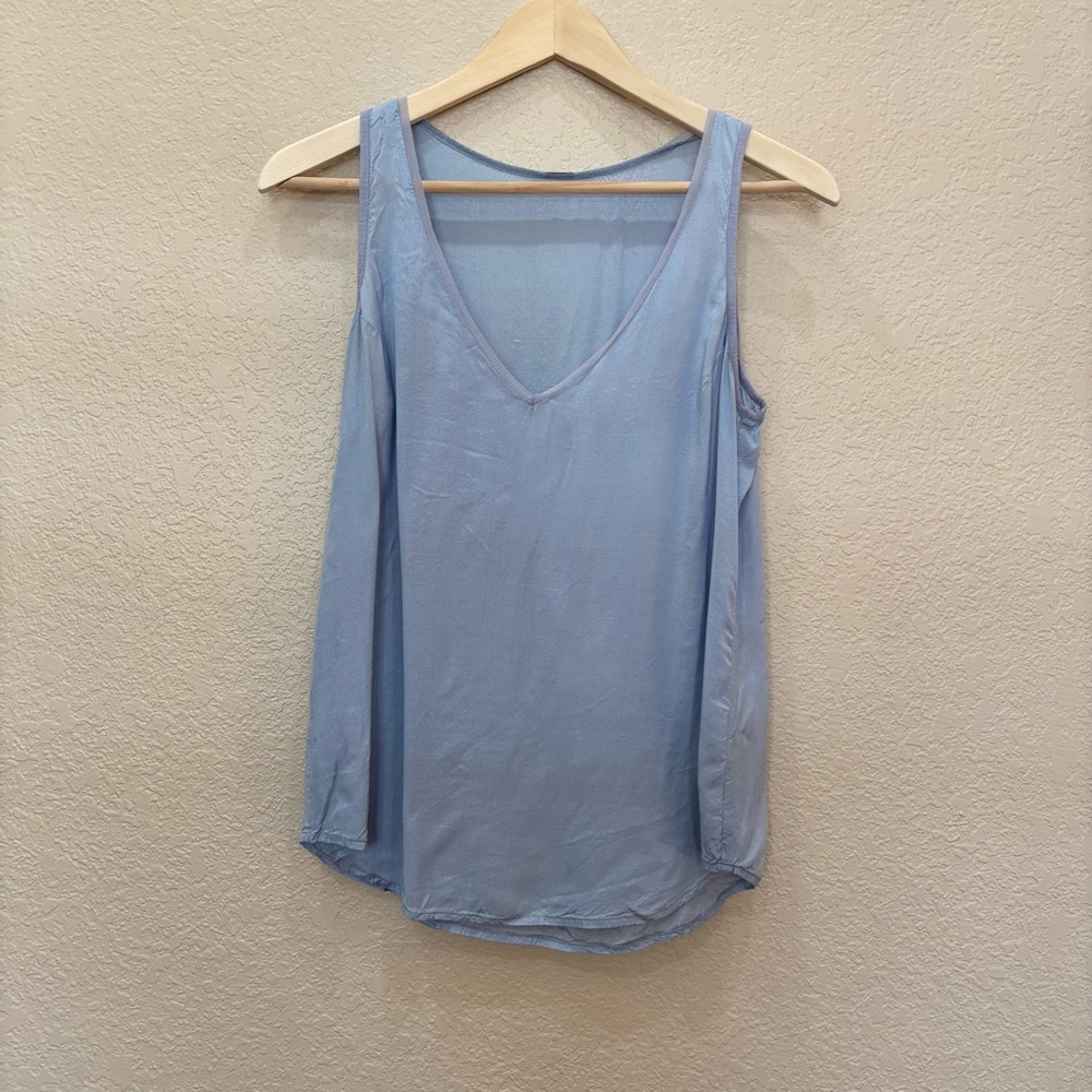 Chan Luu Silky Sleeveless Top Baby Blue Medium